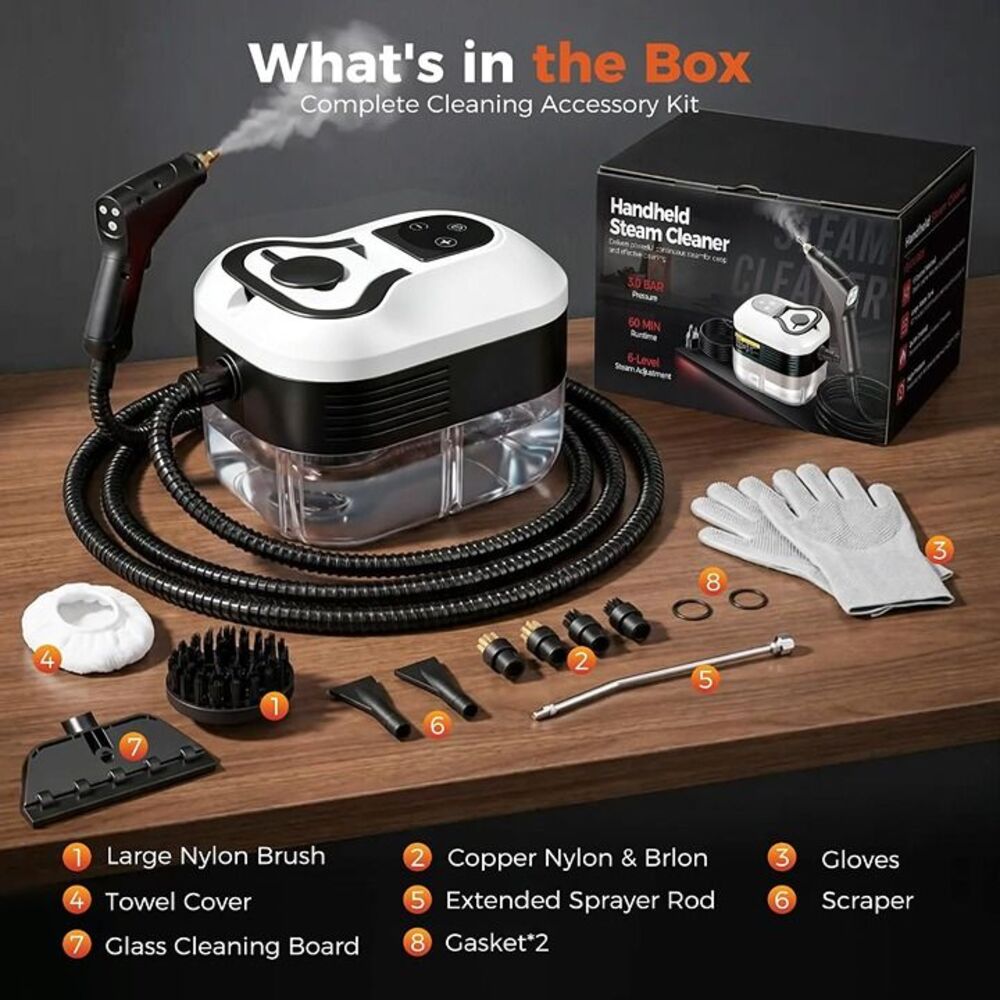 Steam Cleaner, Handheld Steam Cleaner for Cleaning, Red - Picture 8 of 11